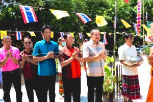 สายตรวจบ้านยางร่วมชุมชนหล่อเสาเอกพระบรมธาตุเจดีย์ศรีบุรีรัมย์